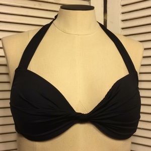 Mossimo Black Swim Bikini Top Halter Gold